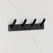 Plantex Wall Hooks for Hanging Cloth/Stainless Steel Towel Hangers/Bathroom Robe Hooks/Door Hangers/Square Wall Hook/Hook Rail for Hanging Keys - 4 Hooks (Pack of 1, PVD Black)