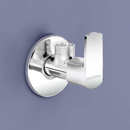 Plantex Angle Cocke for Bathroom with Brass Spindle/Angle Tap with Wall Flange and Teflon Tape/Kitchen and Bathroom Accessories Pack of 1 (Saga-Chrome)