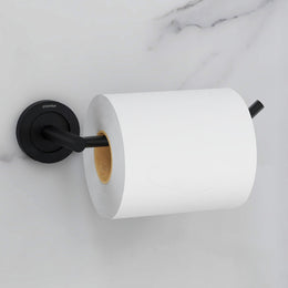 Plantex Stainless Steel Black Powder Coating Bathroom Toilet Paper Holder/Toilet Tissue Holder for Washroom/Kitchen/Bathroom Accessories (Black)