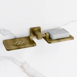 Plantex 304 Grade Stainless Steel Double Soap Holder for Bathroom/Soap Dish/Soap Stand/Bathroom Accessories - Splash (Antique)