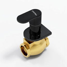 Plantex Pure Brass 25 mm Urinal Flush Valve with Teflon Tape & Wall Flange -7 Year Warranty (ORN-220-PVD Black)