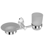 Plantex 304 Stainless Steel Oreva Silver 2 in 1 Soap and Brush Holder Stand/Wall Mounted Soap Holder/Bathroom Accessories - (Chrome)