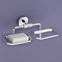 Plantex 304 Grade Stainless Steel Dual Soap Holder/Soap Stand/Soap Dish/Bathroom Accessories - Nipron (Chrome)
