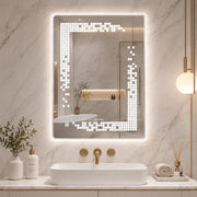 Plantex LED Mirror for Wash Basin with 3 Tone/Designer Mirror for Living Room/Bedroom/Dressing Room - Rectangle Shape (18 X 24 Inch)
