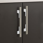 Plantex Cabinet Handle/Kitchen Cabinet Door Handle/Wardrobe/160 mm Cupboard Handle/Door Pull-Push Handle for Home/Office - Pack of 2 (Satin White & Chrome)