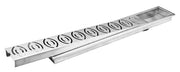 Plantex Drain Cover/304 Grade Stainless Steel Long Shower Drain/Drainage Cover/Bathroom Drain Cover (10 x 45 cm - Matt) (D418-Lotus)