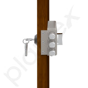 Plantex Heavy Duty Tri Bolt Lock with Key & Knob for Main Door/Suitable on Single Door for Home,Office,Hotel - Pack of 1 (Matt)