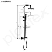 Plantex Shower Panel for Bathroom/Deluxe Circular Shower Panel Set/Overhead Showers and Hand Shower for Bathroom with Hot &cold MixerÃ¢â‚¬â€œ(Black)
