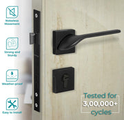 Plantex Triple Security Door Lock for Home/Main Door Lock Set with 3 Years of Warranty/Mortise Locks for Door with Brass Body & Cylinder (7058 â€“ Black)