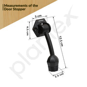 Plantex Door Stopper for Main Door/5-Inch Stopper with Rubber Grip/Stoppers for Wooden Door/Stops for Door â€“ Pack of 3 (Z-Black)