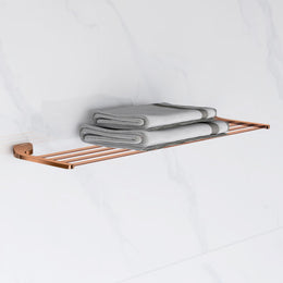 Plantex Smero Pure Brass 24 inch Towel Rack for Bathroom/Towel Stand/Hanger/Towel Holder/Towel Bar/Bathroom Accessories - Smart (PVD Rose Gold)