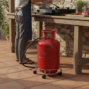 Plantex Stainless Steel Cylinder Trolley with Wheels/Easy to Move/LPG Cylinder Trolley