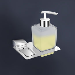Plantex Smero Pure Brass Made Hand Wash Holder for Wash Basin/Liquid Soap Dispenser/Shampoo Dispenser - Arrete (Chrome)
