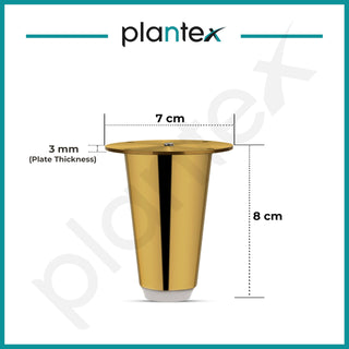 Plantex 3 Inch Sofa Legs for Bed Furniture/Sofa Legs for Table/Sofa Support Legs with Rubber Grip (Gold, 6 Pcs)