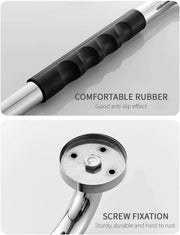 Plantex SS-304 Grade Bathroom Handle for Senior Citizen/Comfort Gripped Grab Bar for Toilet Senior Citizen - Pack of 2 (Chrome & Black)