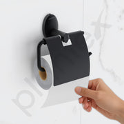 Plantex 304 Grade Stainless Steel Toilet Paper Roll Holder/Toilet Paper Holder/Tissue Paper Roll Holder for Bathroom Accessories - Oreva (Black)