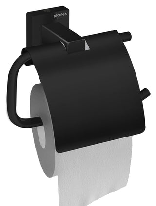Plantex 304 Grade Stainless Steel Toilet Paper Roll Holder/Tissue Paper Holder for Bathroom Accessories - Wall Mount (Matt Black)
