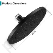 Plantex ABS Round Head Shower/10 Inch Overhead Rain Shower for Bathroom/Shower for Home/Hotel/Adjustable Shower Head for Bathroom - Pack of 1 (Black, D609)
