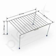 Plantex Stainless Steel Stoarge Rack/Shelf Divider for Kitchen/Storage Rack for Cabinet/Plate Stand/Dish Rack (Chrome)