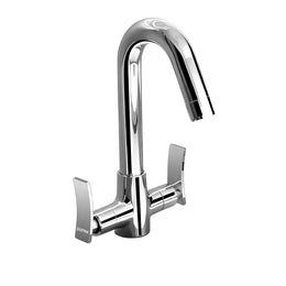 Plantex Mixer Tap for Bathroom/Wash Basin Tap Hot and Cold/Bathroom Accessories/Water Tap/Sink Tap for Wash Basin (Star, Chrome)
