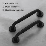 Plantex 304 Stainless Steel Grab Bar for Toilet with Grip/13 inch Anti-Slip Handle for Bathroom Support - Pack of 2 (Black)