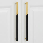 Plantex Stainless Steel & Aluminium Cabinet Handle/288mm Wardrobe Door Handle/Cupboard Pull-Push Handles for Home/Office - Pack of 2 (Black & Gold)