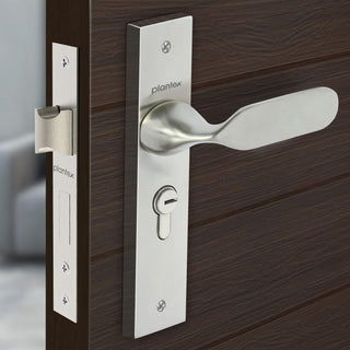 Plantex Heavy Duty Door Lock - Main Door Lock Set with 3 Keys/Mortise Door Lock for Home/Office/Hotel (7077 - Satin White & Chrome Finish)