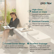 Plantex Rectangular Ceramic Wash Basin / Tabletop Wash Basin/ Wash Basin for Bathroom (Aqua Green) (13 x 23 x 4 Inch)
