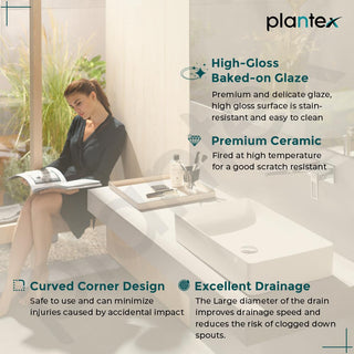 Plantex Rectangular Ceramic Basin for Bathroom/Washbasin/Designer Tabletop Wash Basin (Olive Green) (18 x 13 x 5 Inch)