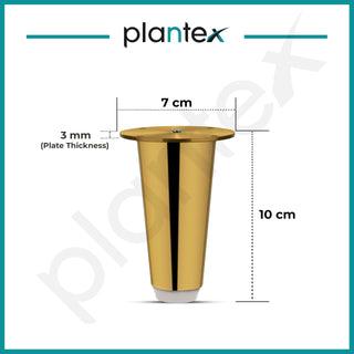 Plantex 4 Inch Sofa Legs for Bed Furniture/Sofa Legs for Table/Sofa Support Legs with Rubber Grip (Gold, 6 Pcs)