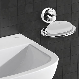 Plantex Maxx Stainless Steel Soap Holder for Bathroom - Soap Dish Stand/Accessories (Chrome)