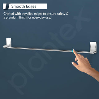 Plantex 304 Grade Stainless Steel Single Towel Rod/Towel Holder for Bathroom/Towel Rack/Bathroom Accessories, Crystal (24-inch) Chrome