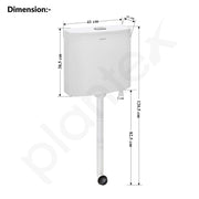 Plantex Dual Cistern Flush Tank/Polypropylene Flush Tank for Toilet with 10 Ltr Water Capacity/Western Toilet Flush Tank - Pack of 1 (White)