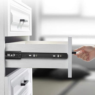 Plantex Full Extension Ball Bearing Telescopic Channel Runner/Drawer Slides/Telescopic Slide/Drawer Channel for Wardrobe, Kitchen and Home (Black,16-Inch)