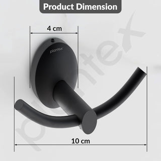 Plantex 304 Grade Stainless Steel Robe Hook for Hanging Clothes/Towel Hanger/Hooks for Bathroom/Living Room/Bathroom Accessories - Oreva (Black)