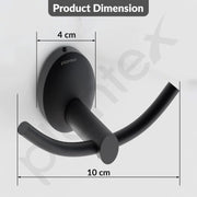 Plantex 304 Grade Stainless Steel Robe Hook for Hanging Clothes/Towel Hanger/Hooks for Bathroom/Living Room/Bathroom Accessories - Oreva (Black)