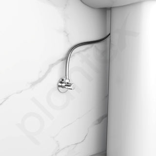 Plantex Single Lever Angle Cocke for Bathroom/Angle Valve with Wall Flange and Teflon Tape/Stop Cock for Wash Basin - Pack of 1 (RIO, Chrome)