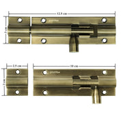 Plantex Stainless Steel Tower Bolt/Tower Bolt for Home,Offices Doors and Windows/4 Inch Tower Bolt for Main Door/Door Latch/Kundi/Chitakini/Door Latch for Windows - Pack of 1 (Brass Antique)