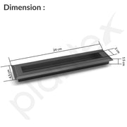 Plantex Sliding Door Handle/Concealed Handle for Sliding Door/224mm Concealed Handle for Wardrobe/Kitchen Cabinet - Pack of 2 (Black)