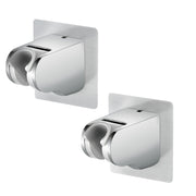Plantex Hand Shower Holder for Bathroom/Strong Self Adhesive Adjustable Handheld Shower/Wand Holder No Drilling Wall Mount Bracket -Pack of 2 (Chrome)