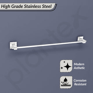Plantex Stylish & Durable Stainless Steel 24 inch Towel Hanger for Bathroom/Single Towel Rod/Towel Holder for Wash Basin/Bathroom Accessories, Aqua (Chrome)