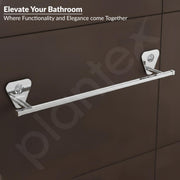 Plantex Pyramid Stainless Steel Towel Hanger for Bathroom/Single Towel Rod/Bar/Bathroom Accessories (24inch) - Chrome - Pack of 1