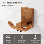 Plantex 304 Grade Stainless Steel Robe Hook/Wall Hanging Hooks/Cloth-Towel Hanger/Robe Hooks for Bathroom - Crystal (PVD Rose Gold)