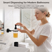 Plantex 304 Grade Stainless Steel Handwash Holder for Wash Basin Liquid Soap Dispenser/Bathroom Accessories - Niko (Black)