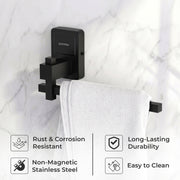 Plantex 304 Grade Stainless Steel Napkin Holder for Wash Basin/Hand Towel Holder for Bathroom/Towel Ring/Bathroom Accessories - Darcy (Black)