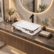 Plantex Ceramic Basin For Bathroom/Table Top Basin/Counter Top Basin For Restaurant/Hotel (24 X 14 X 11 Inch), Silver