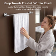 Plantex 304 Grade Stainless Steel Bathroom Single Towel Rod/Towel Stand/Towel Hanger/Bathroom Accessories, Niko (24-inch Chrome)
