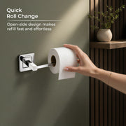 Plantex Stainless Steel Toilet Paper Roll Holder/Toilet Paper Holder/Tissue Paper Roll Holder for Bathroom Accessories (Chrome)