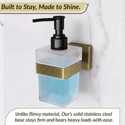 Plantex Stainless Steel Liquid Soap Dispenser for Bathroom/Liquid Shampoo Dispenser/Hand wash Dispenser/Bathroom Accessories - Pack of 1, Aqua (Brass Antique)