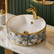 Plantex Table Top Wash Basin For Bathroom/Small Basin for Handwash/Countertop Washbasin - Indo-European Collection (16 x 16 x 6 Inch)